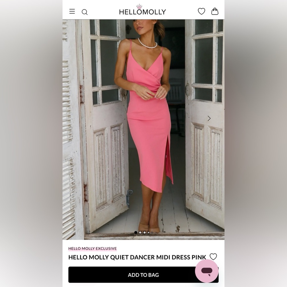 Hello Molly Quiet Dance Pink Midi Dress